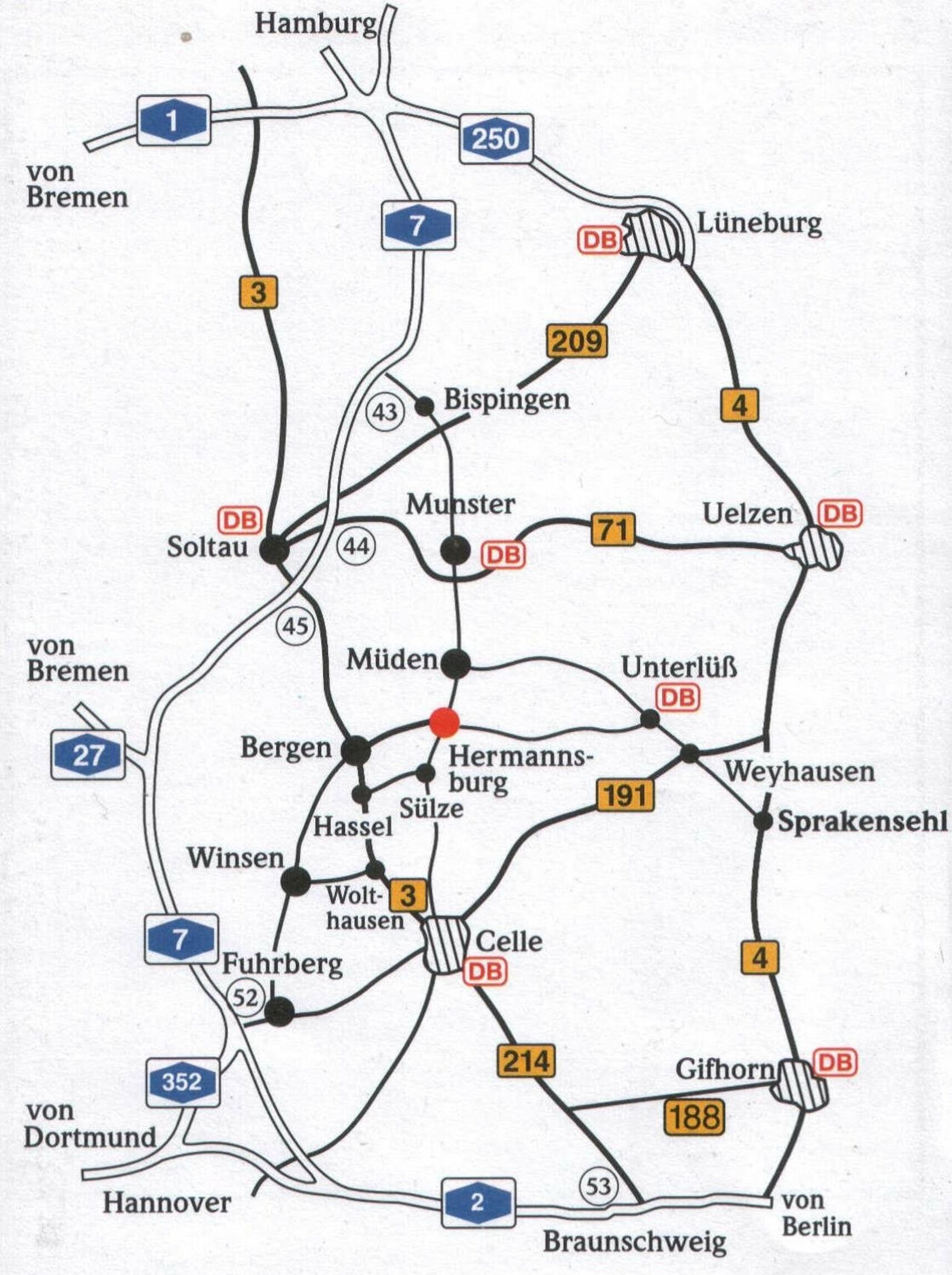 Anfahrt nach Hermannsburg